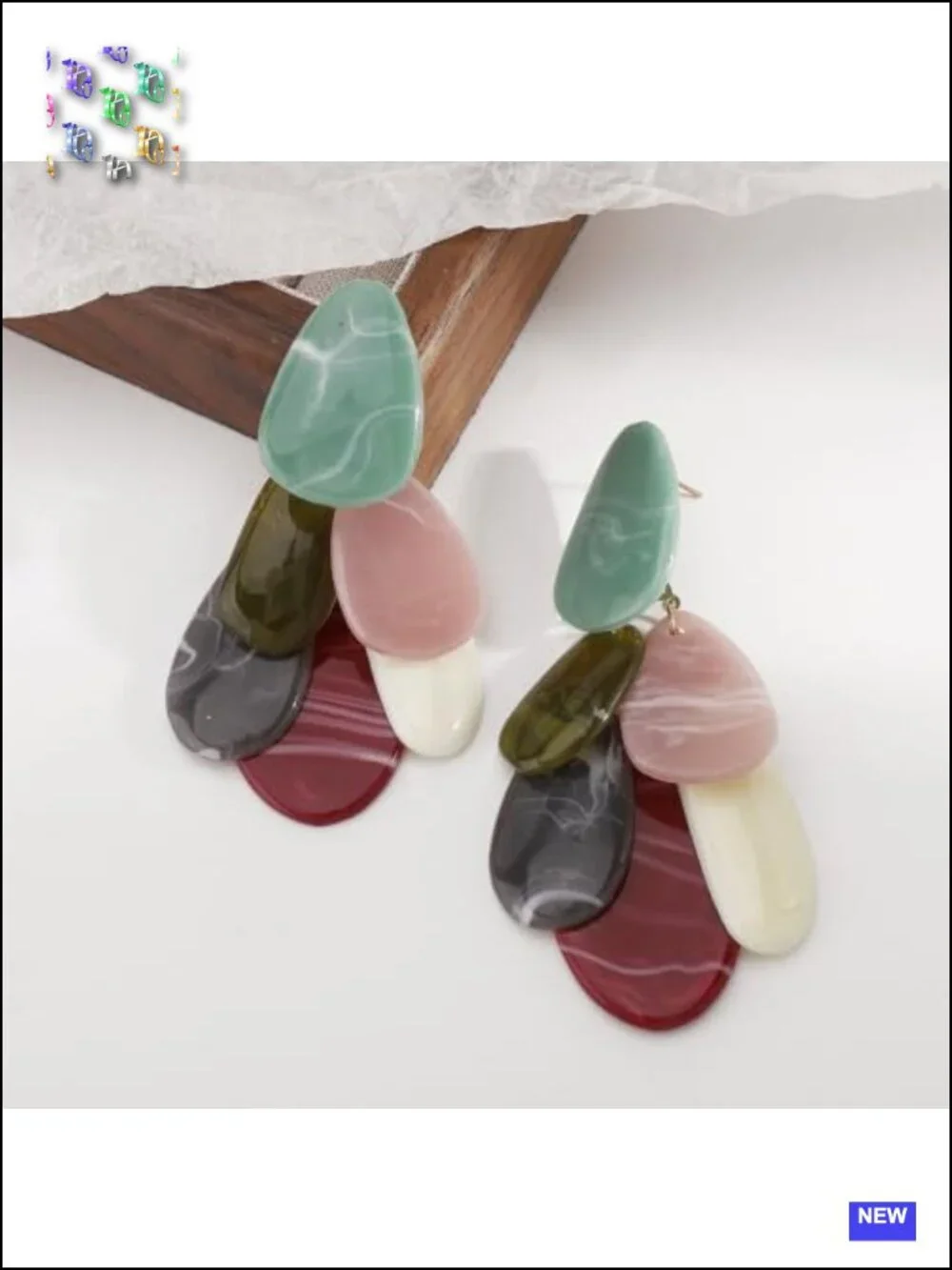 Acrylic Teardrop Statement Dangle Earrings Lightweight Resin Geometric Charm
